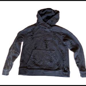 KatieJnyc couture hoodie black distressed m 8-10 years old